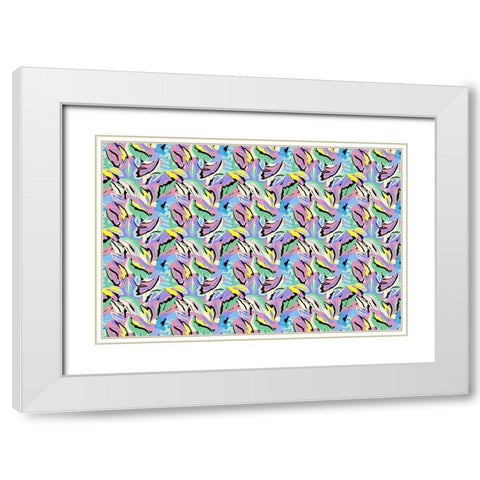 Pattern No 146 White Modern Wood Framed Art Print with Double Matting by Treechild