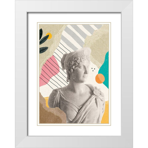 Stone Aesthetics White Modern Wood Framed Art Print with Double Matting by Demir, Aylin