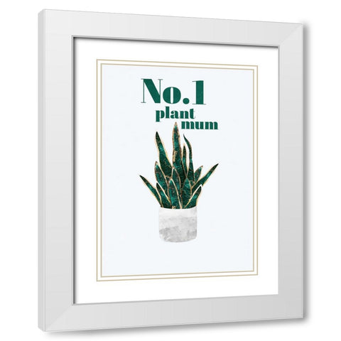 Plant typography quote text 3 White Modern Wood Framed Art Print with Double Matting by Manovski, Sarah