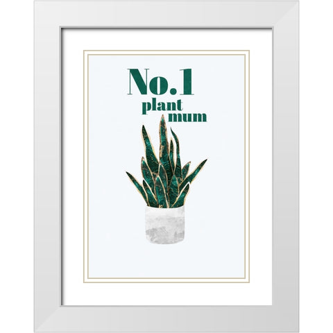 Plant typography quote text 3 White Modern Wood Framed Art Print with Double Matting by Manovski, Sarah