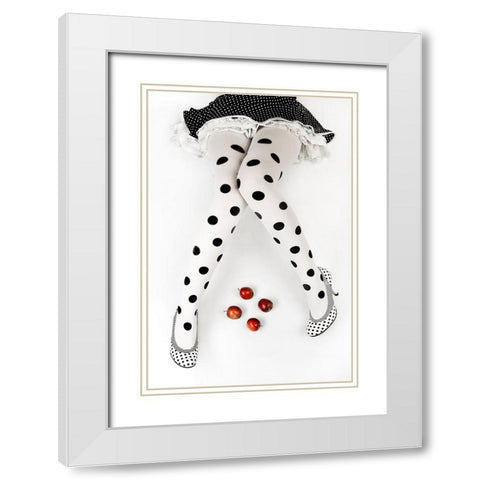 Dotted White Modern Wood Framed Art Print with Double Matting by Wasilewski, Adam