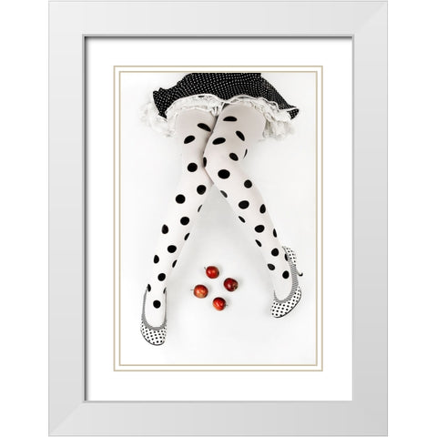 Dotted White Modern Wood Framed Art Print with Double Matting by Wasilewski, Adam