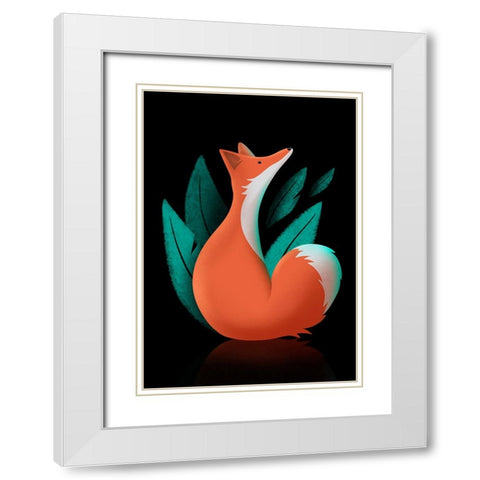 Foxy Trot White Modern Wood Framed Art Print with Double Matting by Roze, Fadil