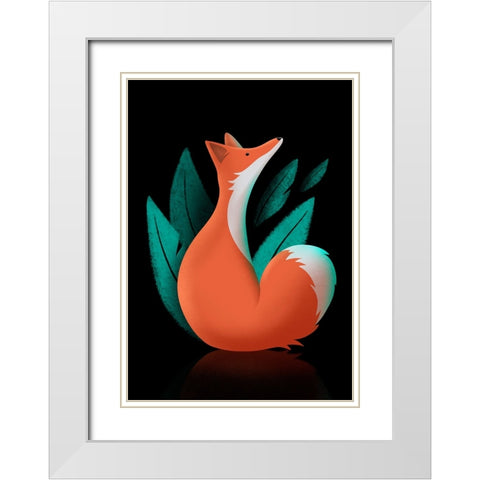 Foxy Trot White Modern Wood Framed Art Print with Double Matting by Roze, Fadil