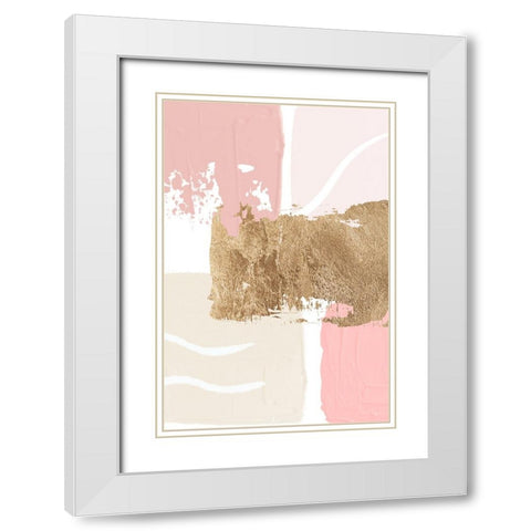 Pride of Pink-3 White Modern Wood Framed Art Print with Double Matting by Moss, Sally Ann