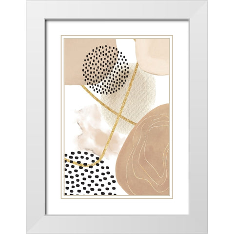 Jealous Beige-1 White Modern Wood Framed Art Print with Double Matting by Moss, Sally Ann