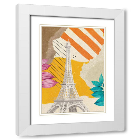 Spring in Paris White Modern Wood Framed Art Print with Double Matting by Demir, Aylin
