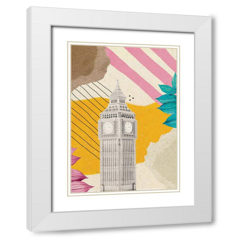 London Vibes White Modern Wood Framed Art Print with Double Matting by Demir, Aylin