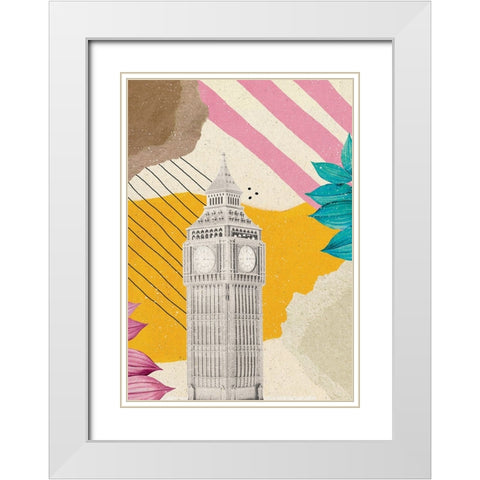 London Vibes White Modern Wood Framed Art Print with Double Matting by Demir, Aylin