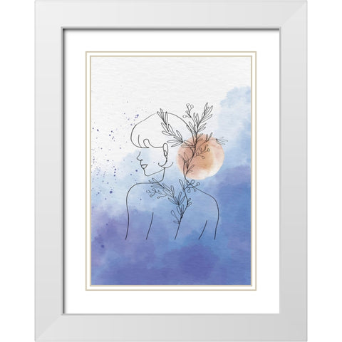 Antholyza White Modern Wood Framed Art Print with Double Matting by Roze, Fadil