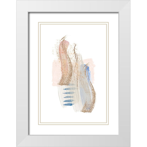 Soft Pink Blue 2 White Modern Wood Framed Art Print with Double Matting by Ann Moss, Sally