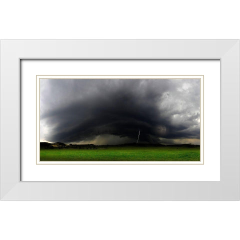 Gewitterwalze White Modern Wood Framed Art Print with Double Matting by Schumacher, Nicolas