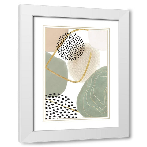 Calm green- 2 White Modern Wood Framed Art Print with Double Matting by Ann Moss, Sally