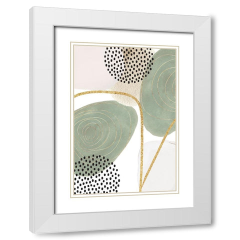 Calm green- 4 White Modern Wood Framed Art Print with Double Matting by Ann Moss, Sally