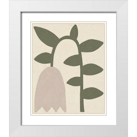 Tulip White Modern Wood Framed Art Print with Double Matting by Galitsyna, Alisa
