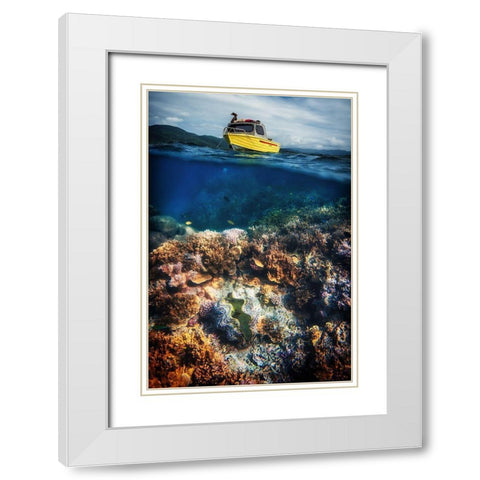 Treasure Hunters White Modern Wood Framed Art Print with Double Matting by Stranak, Pavol