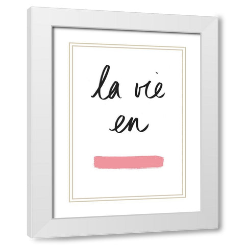 La Vie En Rose White Modern Wood Framed Art Print with Double Matting by Bodart, Florent