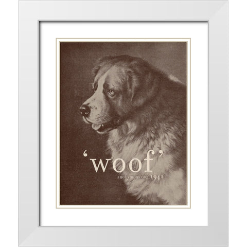Famous Quote Dog White Modern Wood Framed Art Print with Double Matting by Bodart, Florent