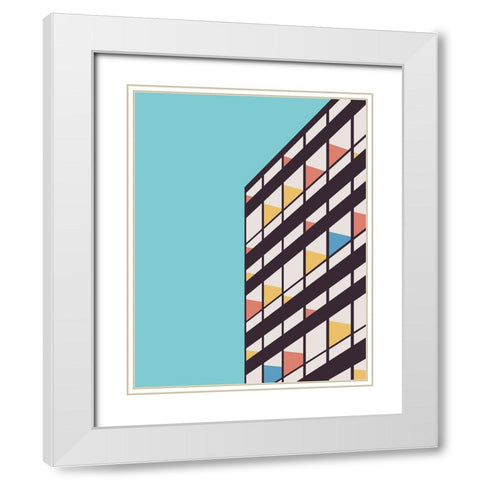 Corbusier White Modern Wood Framed Art Print with Double Matting by Bodart, Florent