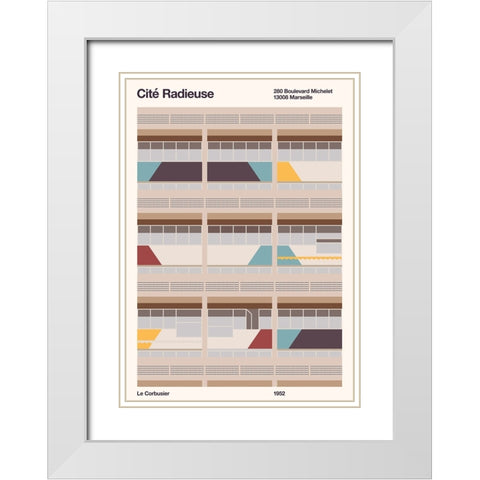 Cite Radieuse White Modern Wood Framed Art Print with Double Matting by Bodart, Florent