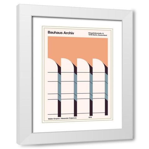 Bauhaus Archiv White Modern Wood Framed Art Print with Double Matting by Bodart, Florent