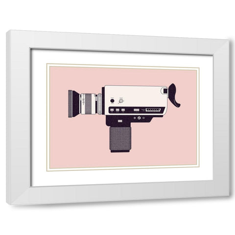 Super 8 Camera White Modern Wood Framed Art Print with Double Matting by Bodart, Florent