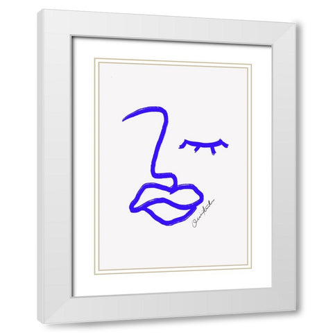 Abstract Face White Modern Wood Framed Art Print with Double Matting by Fritsch, Athene