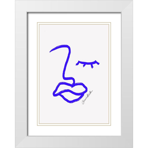 Abstract Face White Modern Wood Framed Art Print with Double Matting by Fritsch, Athene