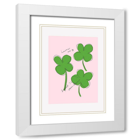 Lucky Me White Modern Wood Framed Art Print with Double Matting by Fritsch, Athene