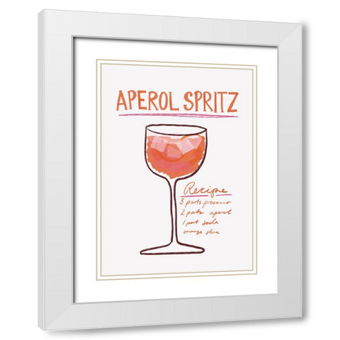 Aperol Spritz White Modern Wood Framed Art Print with Double Matting by Fritsch, Athene