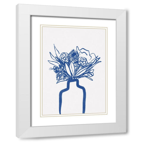 Flowers in a Vase White Modern Wood Framed Art Print with Double Matting by Fritsch, Athene