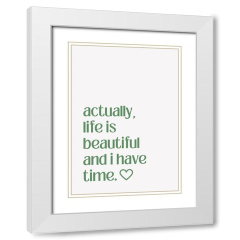 Time White Modern Wood Framed Art Print with Double Matting by Fritsch, Athene