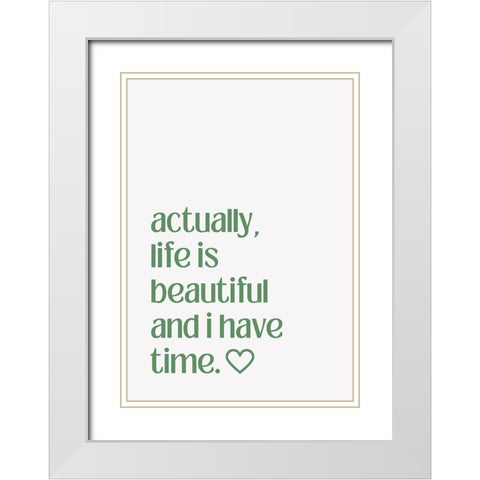 Time White Modern Wood Framed Art Print with Double Matting by Fritsch, Athene