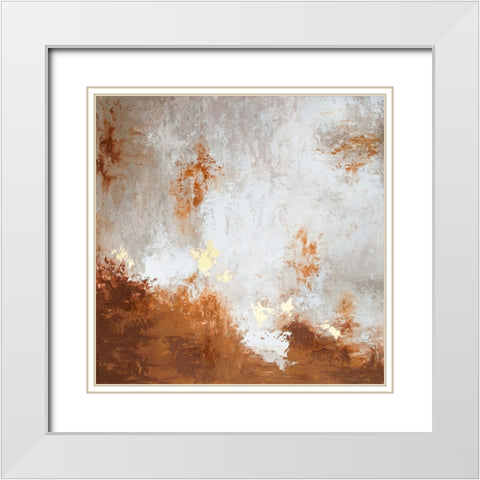 Abstract Blue Red Green 2 White Modern Wood Framed Art Print with Double Matting by Storms, Alyson