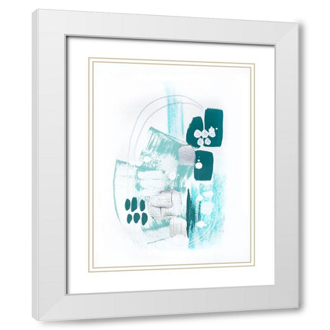 Abstract Mint 1 White Modern Wood Framed Art Print with Double Matting by Storms, Alyson
