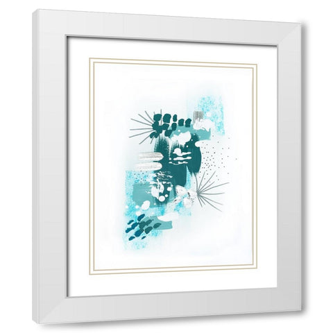 Abstract Mint 3 White Modern Wood Framed Art Print with Double Matting by Storms, Alyson