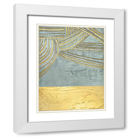 Ancient Golden Sun White Modern Wood Framed Art Print with Double Matting by Storms, Alyson