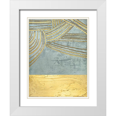 Ancient Golden Sun White Modern Wood Framed Art Print with Double Matting by Storms, Alyson