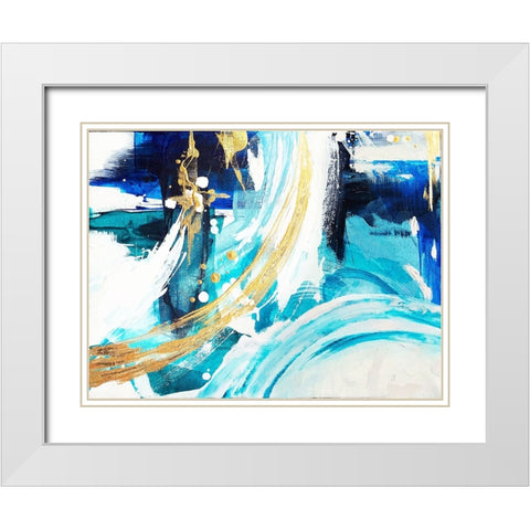 Angle Gold   B White Modern Wood Framed Art Print with Double Matting by Storms, Alyson