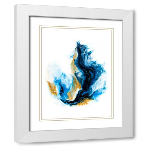 Crashing Sea White Modern Wood Framed Art Print with Double Matting by Storms, Alyson