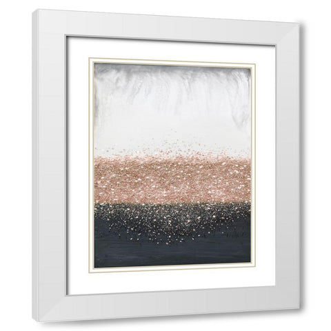 Crystal Rain Dusty Rose White Modern Wood Framed Art Print with Double Matting by Storms, Alyson