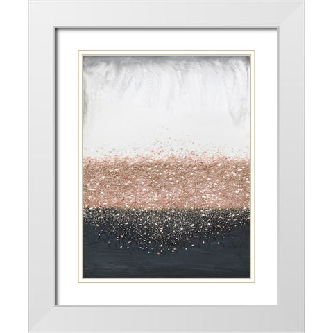 Crystal Rain Dusty Rose White Modern Wood Framed Art Print with Double Matting by Storms, Alyson