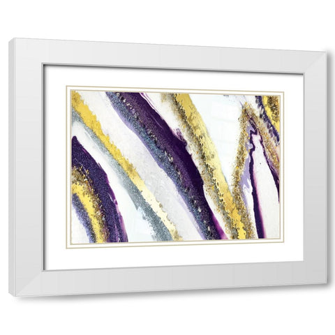Deep Purple Agate White Modern Wood Framed Art Print with Double Matting by Storms, Alyson