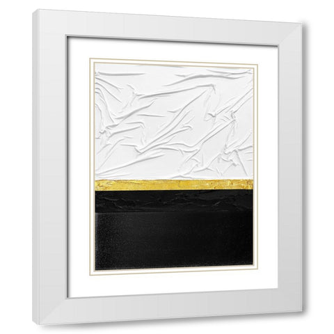 Fabric Gold and Black White Modern Wood Framed Art Print with Double Matting by Storms, Alyson