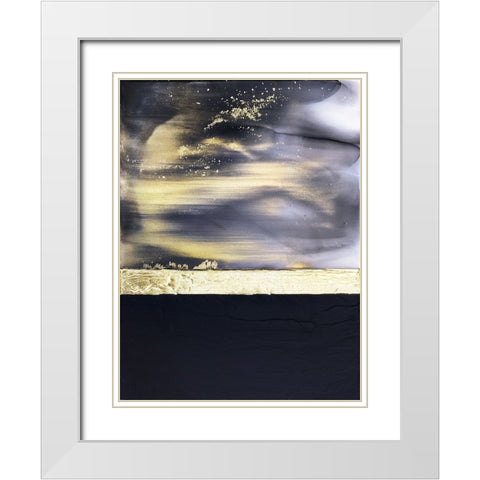 Gold Noir 2 White Modern Wood Framed Art Print with Double Matting by Storms, Alyson