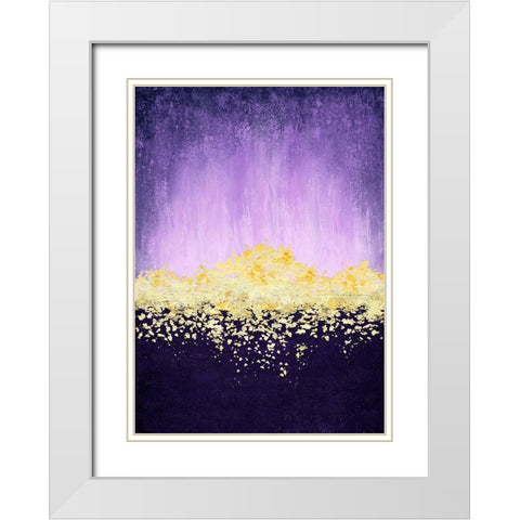 Golden Dawn Purple White Modern Wood Framed Art Print with Double Matting by Storms, Alyson