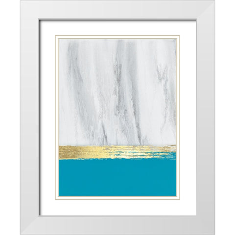 Granite Gold White Modern Wood Framed Art Print with Double Matting by Storms, Alyson