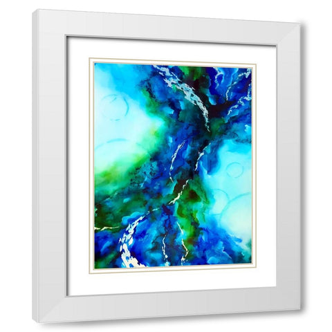 Green Blue White Modern Wood Framed Art Print with Double Matting by Storms, Alyson