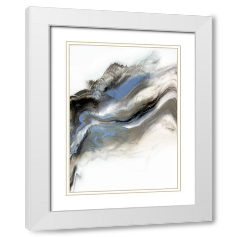 Grey Smoke 1 White Modern Wood Framed Art Print with Double Matting by Storms, Alyson