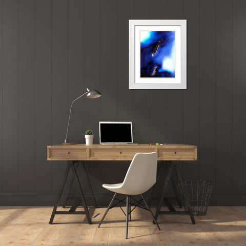 Indigo Expanse White Modern Wood Framed Art Print with Double Matting by Storms, Alyson